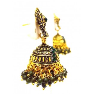 Golden Oxidized Earrings Jhumka Jhumki Imitation Jewelry Drop Dangle Long E29